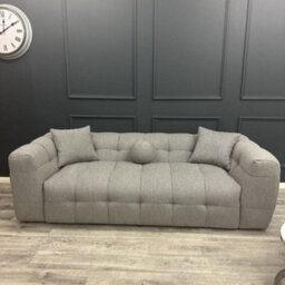 Stratus Interiors Boucle Teddy Fabric 3 Seater Bubble Sofa Grey Boucle - thumbnail 1