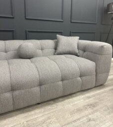 Stratus Interiors Boucle Teddy Fabric 3 Seater Bubble Sofa Grey Boucle - thumbnail 5
