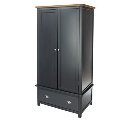 Core Products Dunkeld 2 Door, 1 Drawer Wardrobe - Midnight Blue, H190Cm X W90Cm X D55Cm - image 1