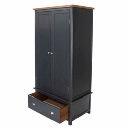 Core Products Dunkeld 2 Door, 1 Drawer Wardrobe - Midnight Blue, H190Cm X W90Cm X D55Cm - thumbnail 4