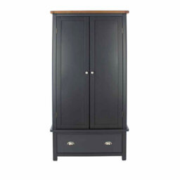Core Products Dunkeld 2 Door, 1 Drawer Wardrobe - Midnight Blue, H190Cm X W90Cm X D55Cm - thumbnail 3