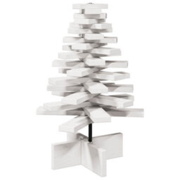 Berkfield Wooden Christmas Tree For Decoration White 60 Cm Solid Wood Pine - thumbnail 5