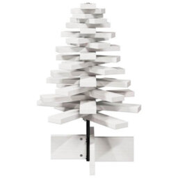 Berkfield Wooden Christmas Tree For Decoration White 60 Cm Solid Wood Pine - thumbnail 4