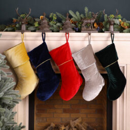 Dibor Blue Knightsbridge Velvet Xmas Gift Decoration Christmas Stocking For Kids - thumbnail 4