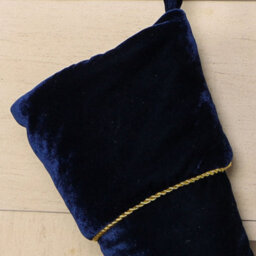 Dibor Blue Knightsbridge Velvet Xmas Gift Decoration Christmas Stocking For Kids - thumbnail 3