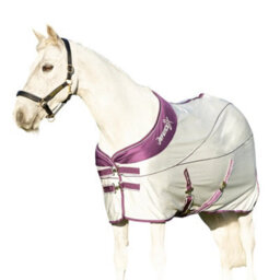 "Hy Defencex Shield Standard-Neck Sport Horse Cooler Rug Grey/purple (6 3"")"