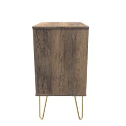 Linear Ready Assembled Matt White Dark Oak Effect 3 Drawer Wide Chest (H)740mm (W)575mm (D)395mm - thumbnail 8