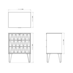 Linear Ready Assembled Matt White Dark Oak Effect 3 Drawer Wide Chest (H)740mm (W)575mm (D)395mm - thumbnail 4