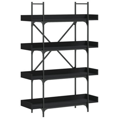 Berkfield Industrial Bookcase 4-Tier Black 100X33X145.5 Cm Engineered Wood - image 1