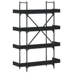 Berkfield Industrial Bookcase 4-Tier Black 100X33X145.5 Cm Engineered Wood - thumbnail 6