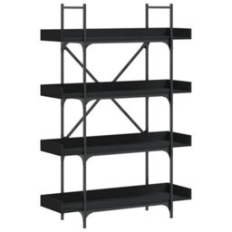 Berkfield Industrial Bookcase 4-Tier Black 100X33X145.5 Cm Engineered Wood - thumbnail 1