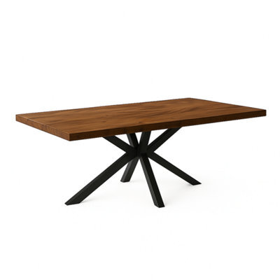 TRL Handmade Furniture Sleek & Slender Reclaimed Dining Table With Spider Leg - Walnut - image 1