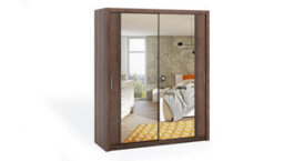 Arte Bono Sliding Door Wardrobe With Mirrors - Elevate Your Bedroom's Elegance In Oak Monastery - W1800mm X H2150mm X D620mm - thumbnail 1