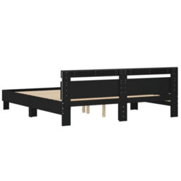 Berkfield Bed Frame With Led Without Mattress Black 180X200 Cm Super King - thumbnail 9