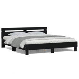 Berkfield Bed Frame With Led Without Mattress Black 180X200 Cm Super King - thumbnail 5