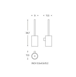 Cosmic Toilet Brush, Wall-Mounted, Matt Black, Architect S+ Collection - thumbnail 6