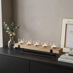 Garden Greatness Mango Wood 5 Tealight Candle Holder