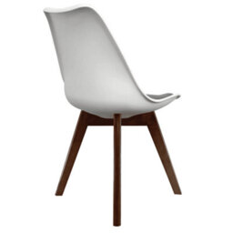 Fusion Living Soho White & Dark Grey Plastic Dining Chair With Squared Dark Wood Legs - thumbnail 5