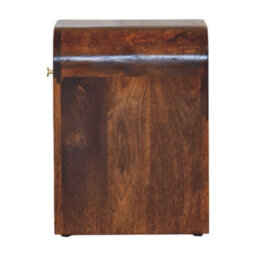 Artisan Furniture Solid Wood Mini Darcy Nightstand With Curved Edges, Brown, 1 Drawer - thumbnail 9