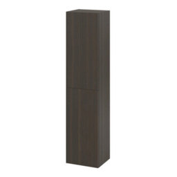 GoodHome Kentia Ribbed Effect Walnut Veneer Bathroom Double Column Cabinet (H)150Cm (W)35Cm