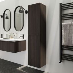 GoodHome Kentia Ribbed Effect Walnut Veneer Bathroom Double Column Cabinet (H)150Cm (W)35Cm - thumbnail 6