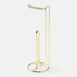 Gold Metal Toilet Roll Holder Freestanding Bathroom Storage Organiser - thumbnail 1