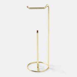 Gold Metal Toilet Roll Holder Freestanding Bathroom Storage Organiser - thumbnail 2