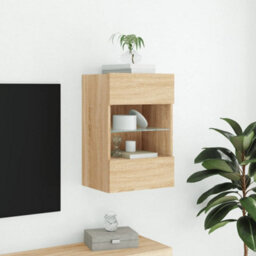 Walplus Tv Wall Cabinet With Led Lights Sonoma Oak 40X30X60.5 Cm - thumbnail 5