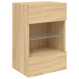 Walplus Tv Wall Cabinet With Led Lights Sonoma Oak 40X30X60.5 Cm - thumbnail 3