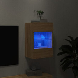 Walplus Tv Wall Cabinet With Led Lights Sonoma Oak 40X30X60.5 Cm - thumbnail 4