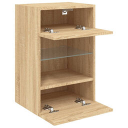 Walplus Tv Wall Cabinet With Led Lights Sonoma Oak 40X30X60.5 Cm - thumbnail 8