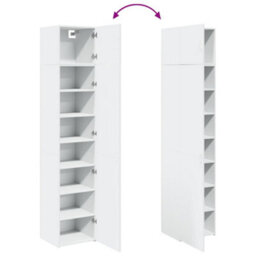 Berkfield Slim Storage Cabinet White 45X42.5X225 Cm Engineered Wood - thumbnail 9