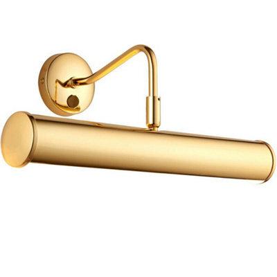 Led Twin Picture Wall Light Brass Plate Dimmable 6.2W Bulb Down Lighting Bar - image 1