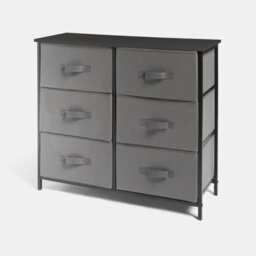 OHS Brooklyn 6 Chest Of Canvas Drawers Storage Organiser With Wood Top - thumbnail 5