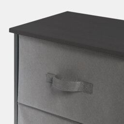 OHS Brooklyn 6 Chest Of Canvas Drawers Storage Organiser With Wood Top - thumbnail 7