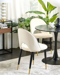 Beliani Set Of 2 Dining Chairs Magalia Velvet Light Beige - thumbnail 2