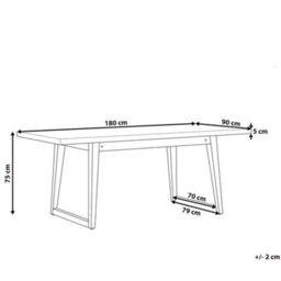 Beliani Garden Dining Table Oria 180 Cm 90 Cm Concrete Grey - thumbnail 3