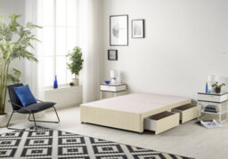 Somnior Beds Somnior Platform Divan Base Linen Beige With 2 Drawers -  Single - thumbnail 1