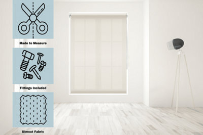 Caecus Blinds Made To Measure Straight Edge Daylight  Roller Blind Natural 120Cm - image 1