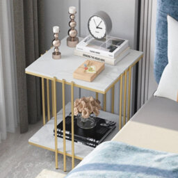 High-Grade Natural Marble Square Side End Table Coffee Accent Table - thumbnail 5