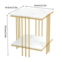 High-Grade Natural Marble Square Side End Table Coffee Accent Table - thumbnail 2