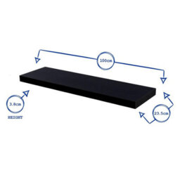 Harbour Housewares 100Cm Floating Wall Shelf - Brown - Photo Gallery Bookshelf Wall Shelves For Storage & Display - thumbnail 3