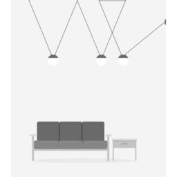 Luminosa Lighting Luminosa Mine 3 Light Ceiling Pendant Wood, Dark Grey, E27 - thumbnail 2