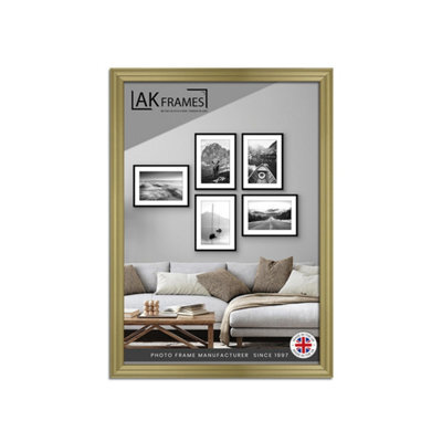 "AK Frames 17X11"" Classic Gold Modern Picture Frame - Poster Frame For Photos, Prints And Wall Art - Elegant Home Decor" - image 1