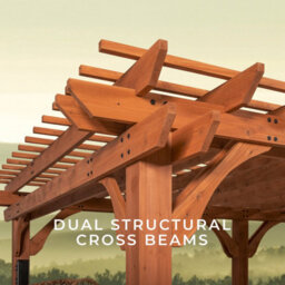 Backyard Discovery Beaumont 6.1M X 3.7M Cedar Wood Outdoor Patio Pergola Kit With Trellis Roof And Powerport - thumbnail 6