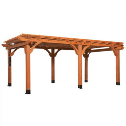 Backyard Discovery Beaumont 6.1M X 3.7M Cedar Wood Outdoor Patio Pergola Kit With Trellis Roof And Powerport - thumbnail 2