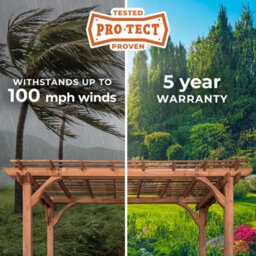 Backyard Discovery Beaumont 6.1M X 3.7M Cedar Wood Outdoor Patio Pergola Kit With Trellis Roof And Powerport - thumbnail 8