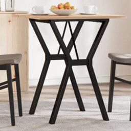 Berkfield Dining Table Y-Frame 70X70X75 Cm Solid Wood Pine And Steel - thumbnail 1