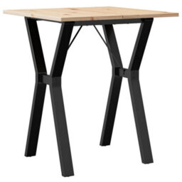 Berkfield Dining Table Y-Frame 70X70X75 Cm Solid Wood Pine And Steel - thumbnail 2