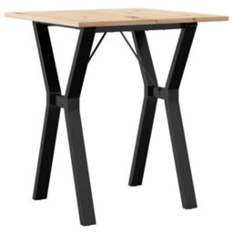 Berkfield Dining Table Y-Frame 70X70X75 Cm Solid Wood Pine And Steel - thumbnail 6
